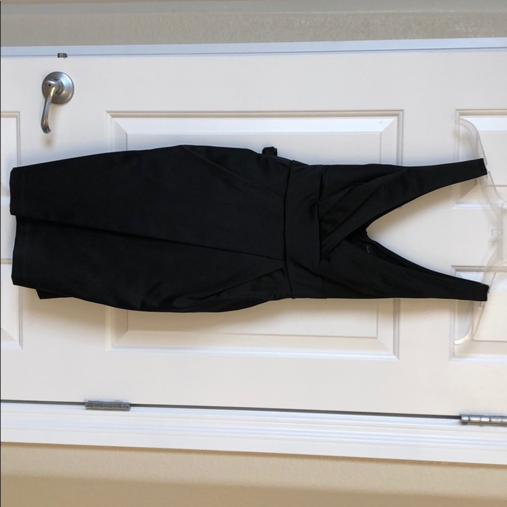 Black satin dress
